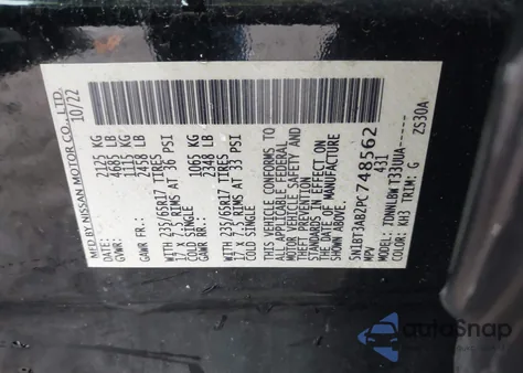 2023 Nissan Rogue S from USA, damaged, VIN 5N1BT3AB2PC748562